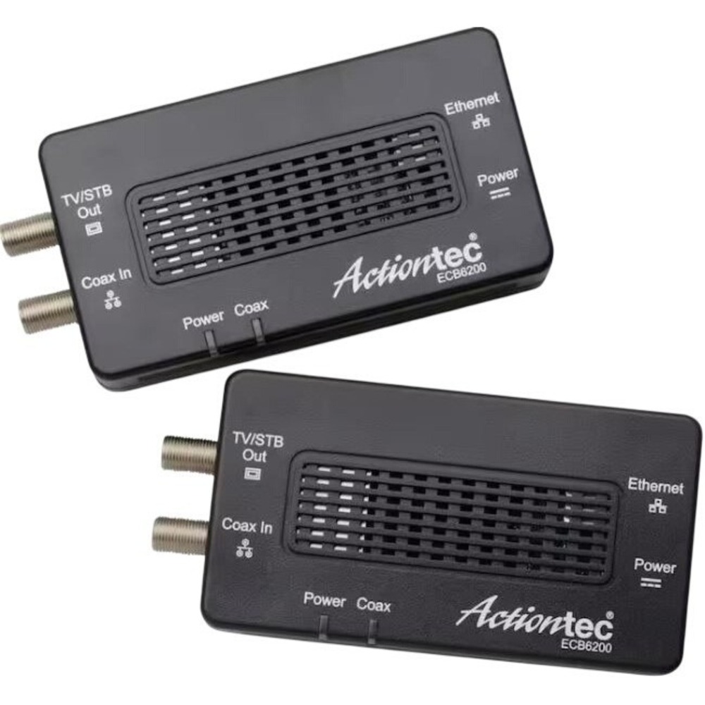 Actiontec ECB6200 Bonded MoCA 2.0 Ethernet Coax Adapter Pair Twin Pack New